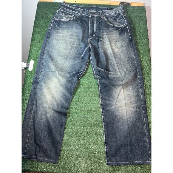 Vtg Eight 732 Baggy Y2K Hip Hop Embroidered Jeans Men 38x32 - Picture 1 of 10